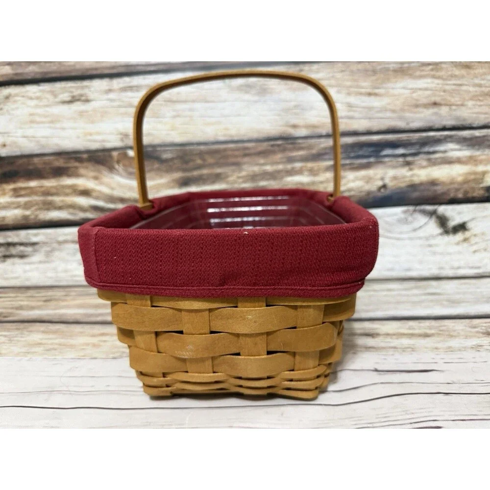 Longaberger Burgundy Basket Liner Fits 15x9 Basket Button Authentic Spring